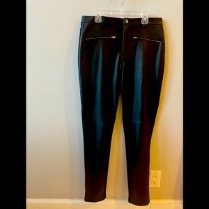 Black faux leather pants